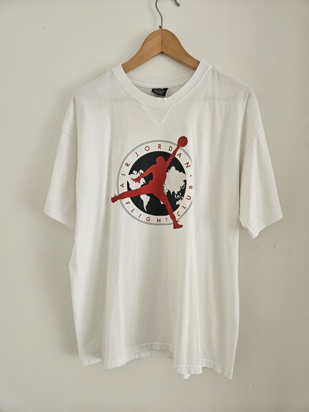 Vintage Air Jordan Flight Club Shirt Mens Large White Nike Basketball 90s